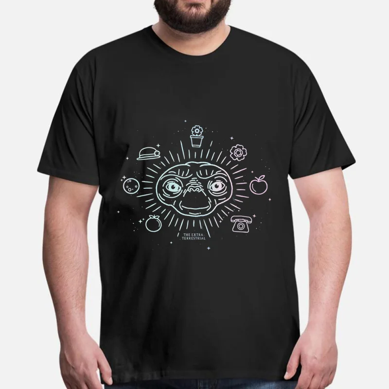 

E.T. The Extra Terrestrial Important Items Retro Alien Movie Graphic T shirt for Sci-Fi Fans 100% cotton printed All size Tops