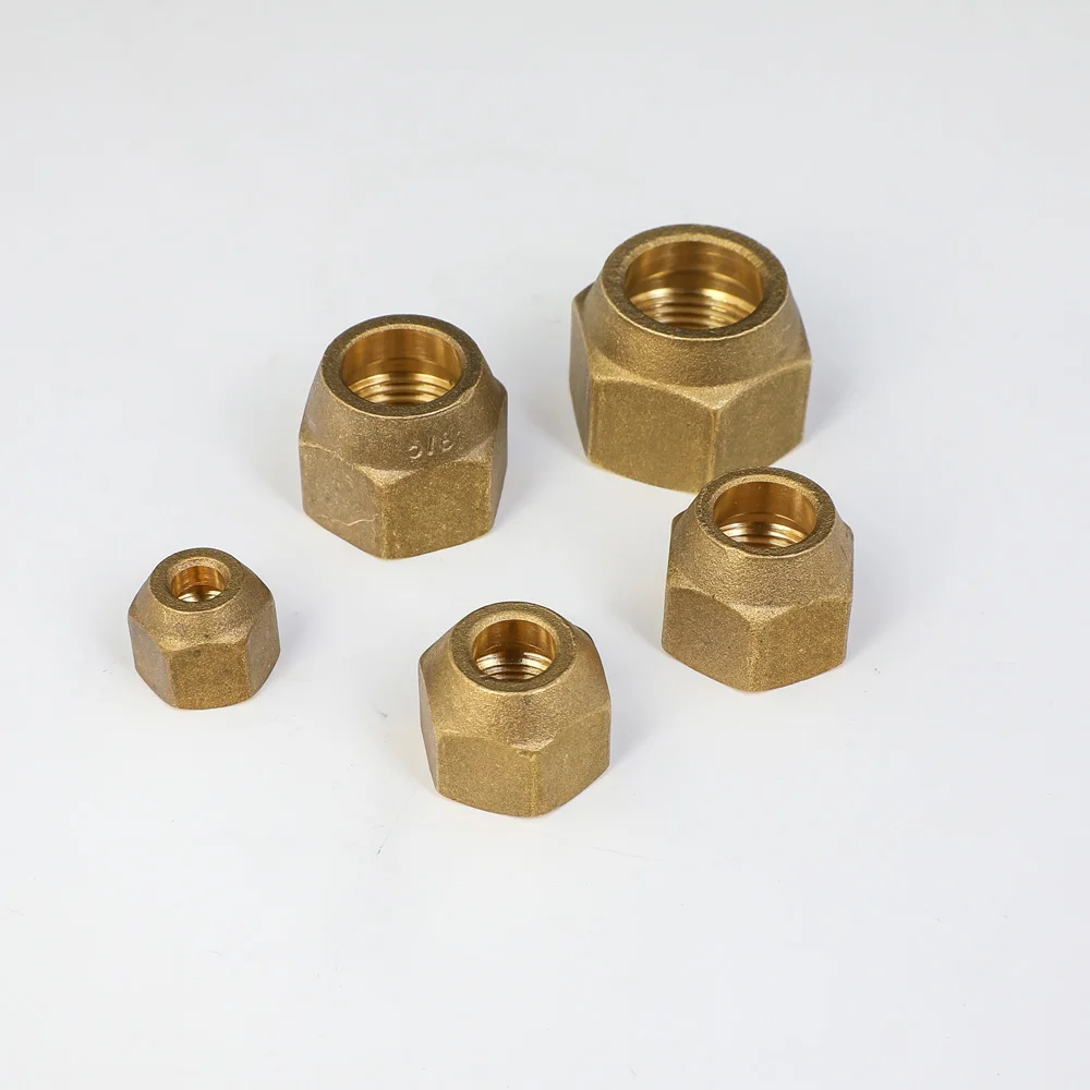 Brass Forged Hex Nut For 45 Degree SAE 1/4