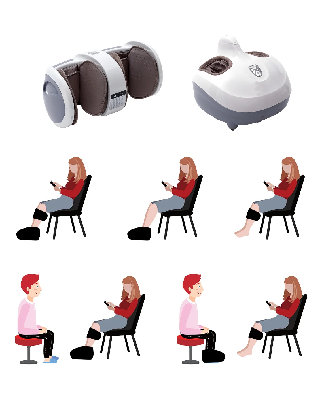 Japan Dual Foot Reflexology Massager Air Bag Acupressure Leg Calf Massager Premium Foot Massager