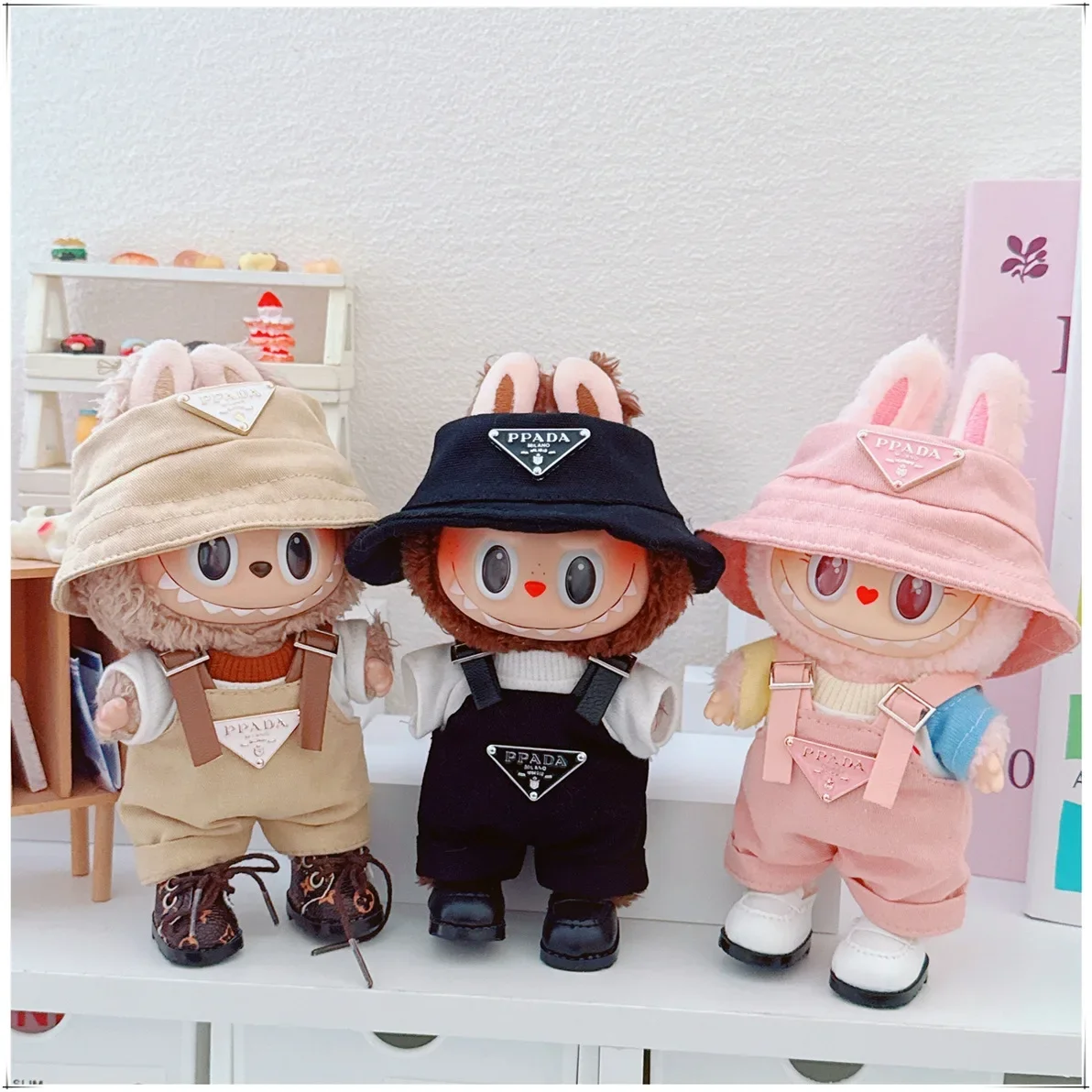 For 17cm v1v2 Labubu Clothes Labubu Sitting Party Hat Bib Pant Shoes Dolls Accessories Cute Decoration Game Toys image 3
