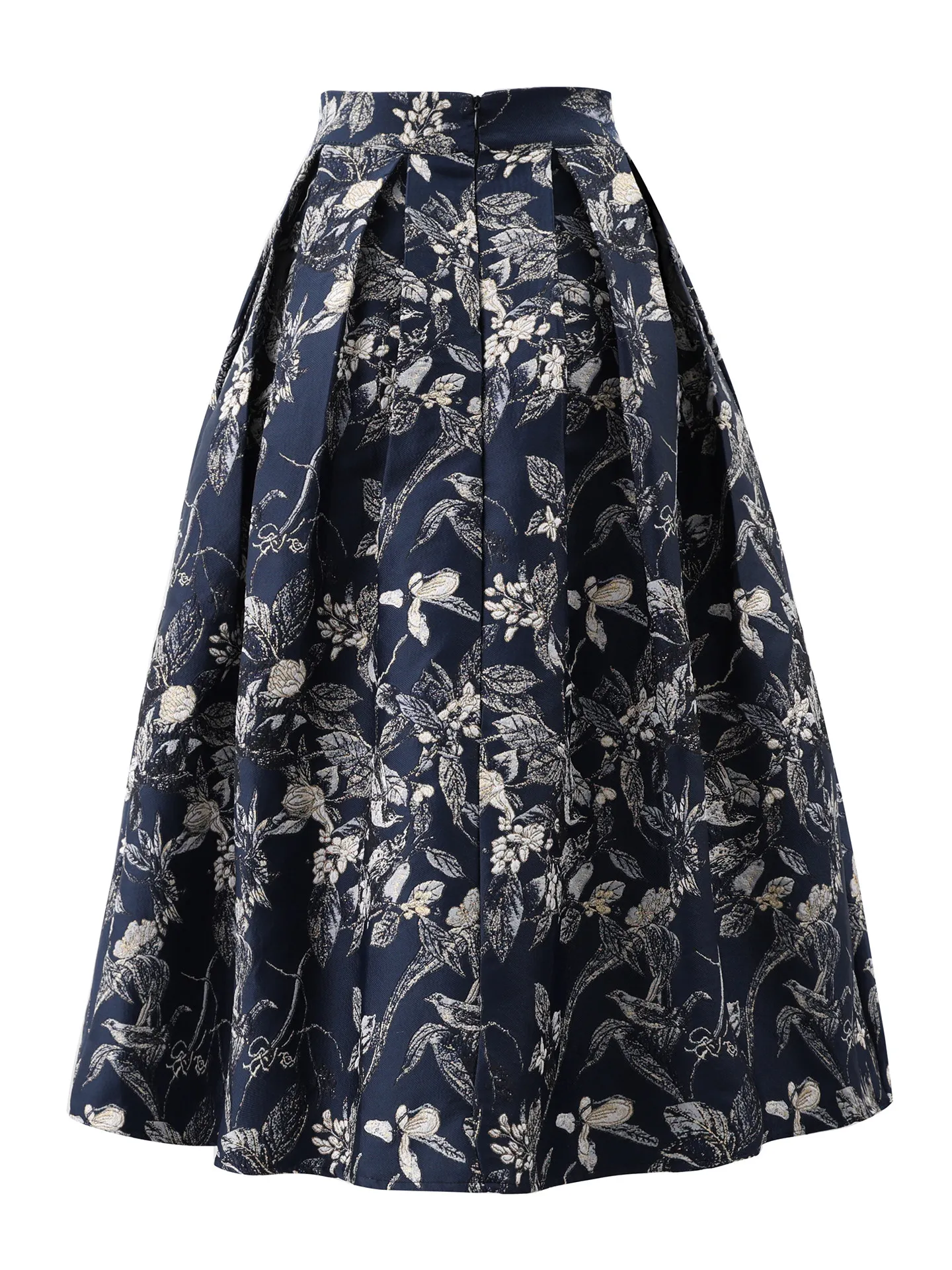 High Quality New Spring Summer Original Vintage Jacquard Embroidery Mid-calf A-line Skirt High Waist Elegant Women Puff Skirts