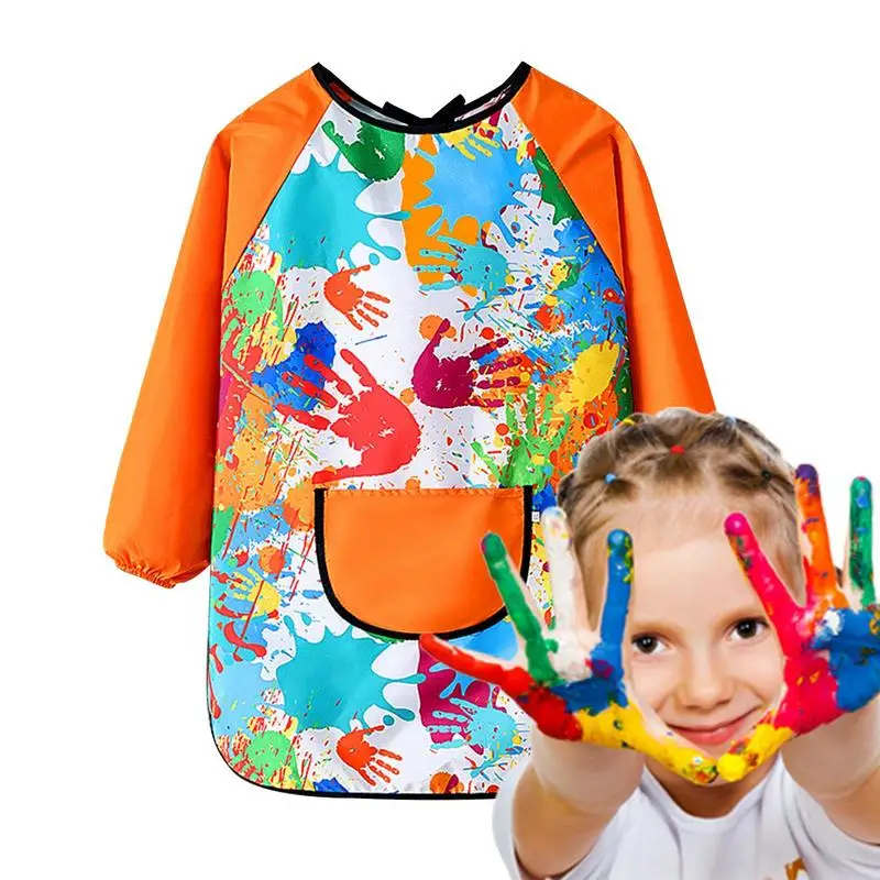 Children Art Aprons Waterproof Long Sleeve Painting Apron For Kids Artistic Sense Kids Art Smock For Water Play Craft Painting