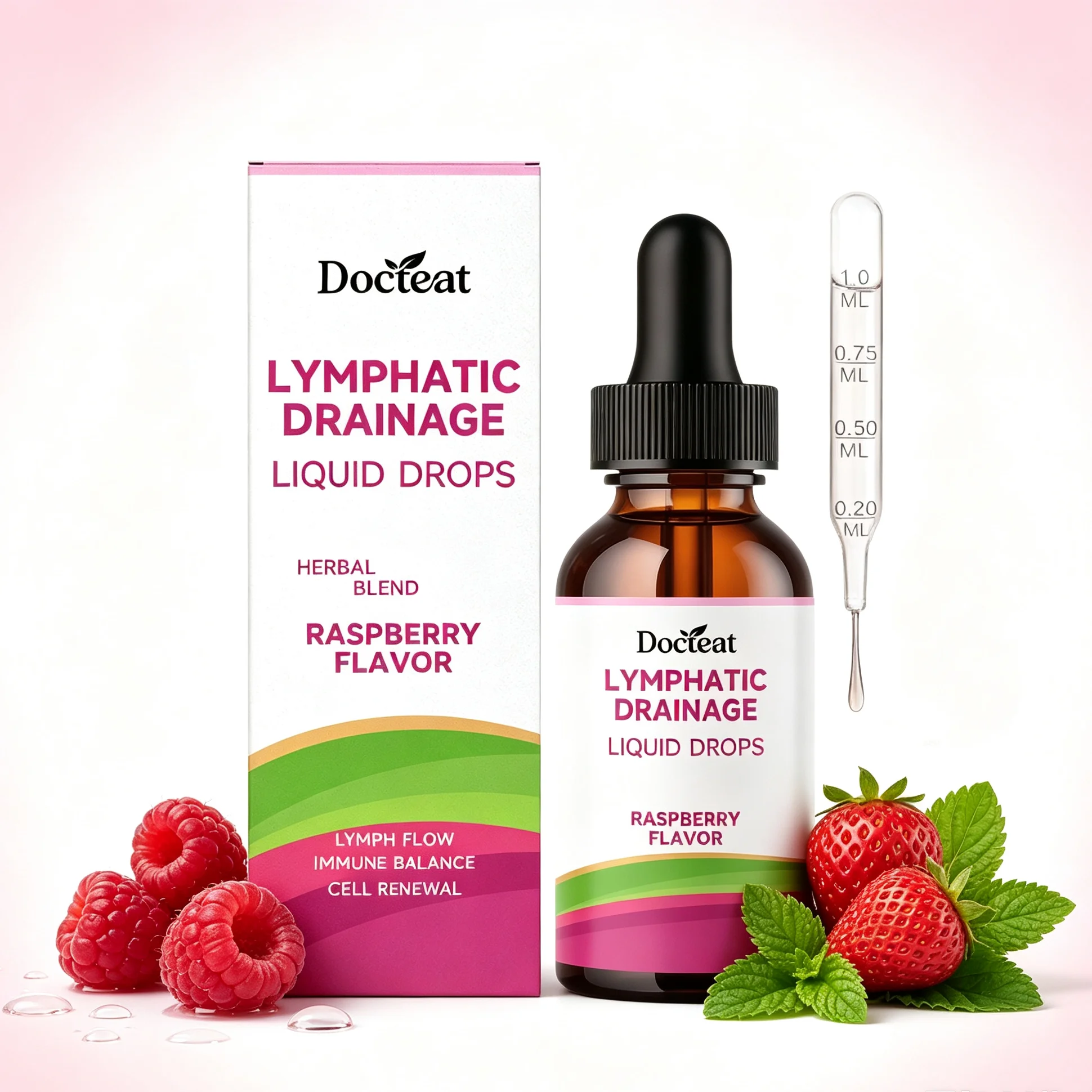 Lymphatic Drainage Drops Natural Herbal Lymph Detox Liquid Support Body Circulation Reduce Swelling Immune Boost Supplement