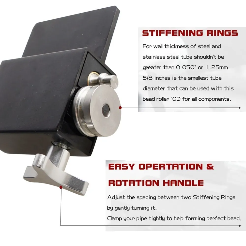 Tubing Beader Tool Manual Bead Roller Intake and Intercooler Piping Crimping Tool Fit 5/8\