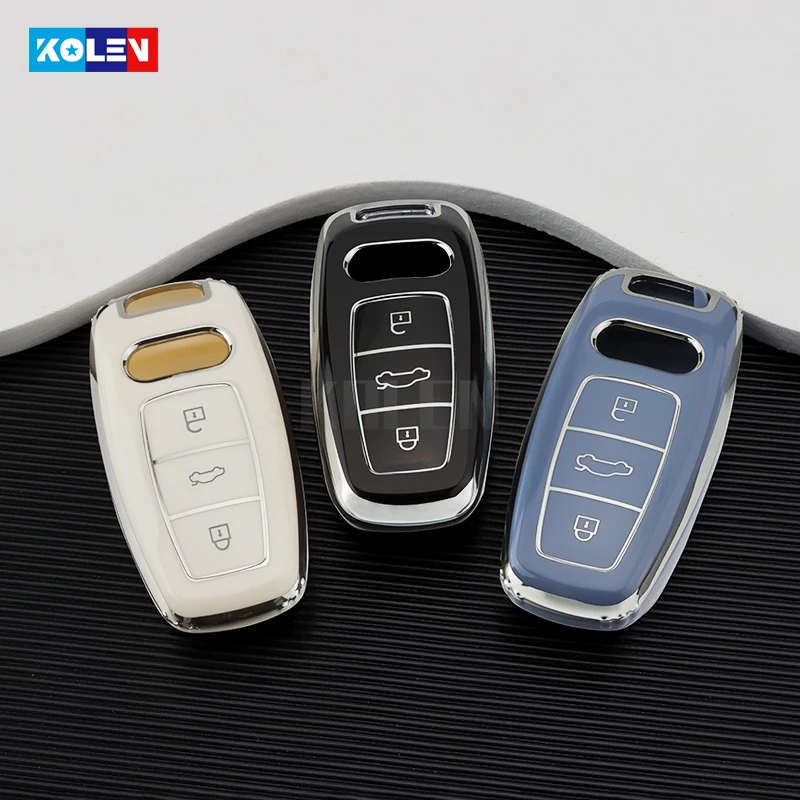 Soft TPU Car Remote Key Case Cover Shell For Audi for Audi A6 A7 A8 E-tron Q5 Q7 Q8 C8 D5 Protector Holder Fob Accessories