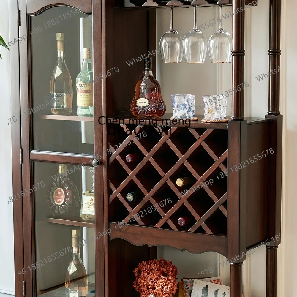 D178 YY American solid wood room cabinet double-sided living room partition entrance decorative wine cabinet