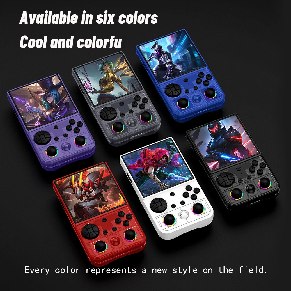 R36B MAX High-Performance Handheld Console, Rockchip RK3326 Quad-Core 1.5GHz, 4.0-Inch IPS 720*720 HD Screen