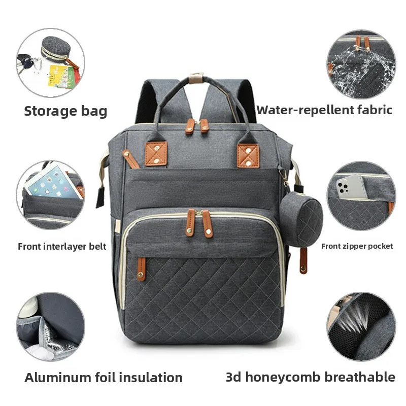 Large Capacity Mommy Bag Multifunctional Baby Carrier Maternity Bag Insulated Milk Storage Double Tote Bags for Outing Backpack