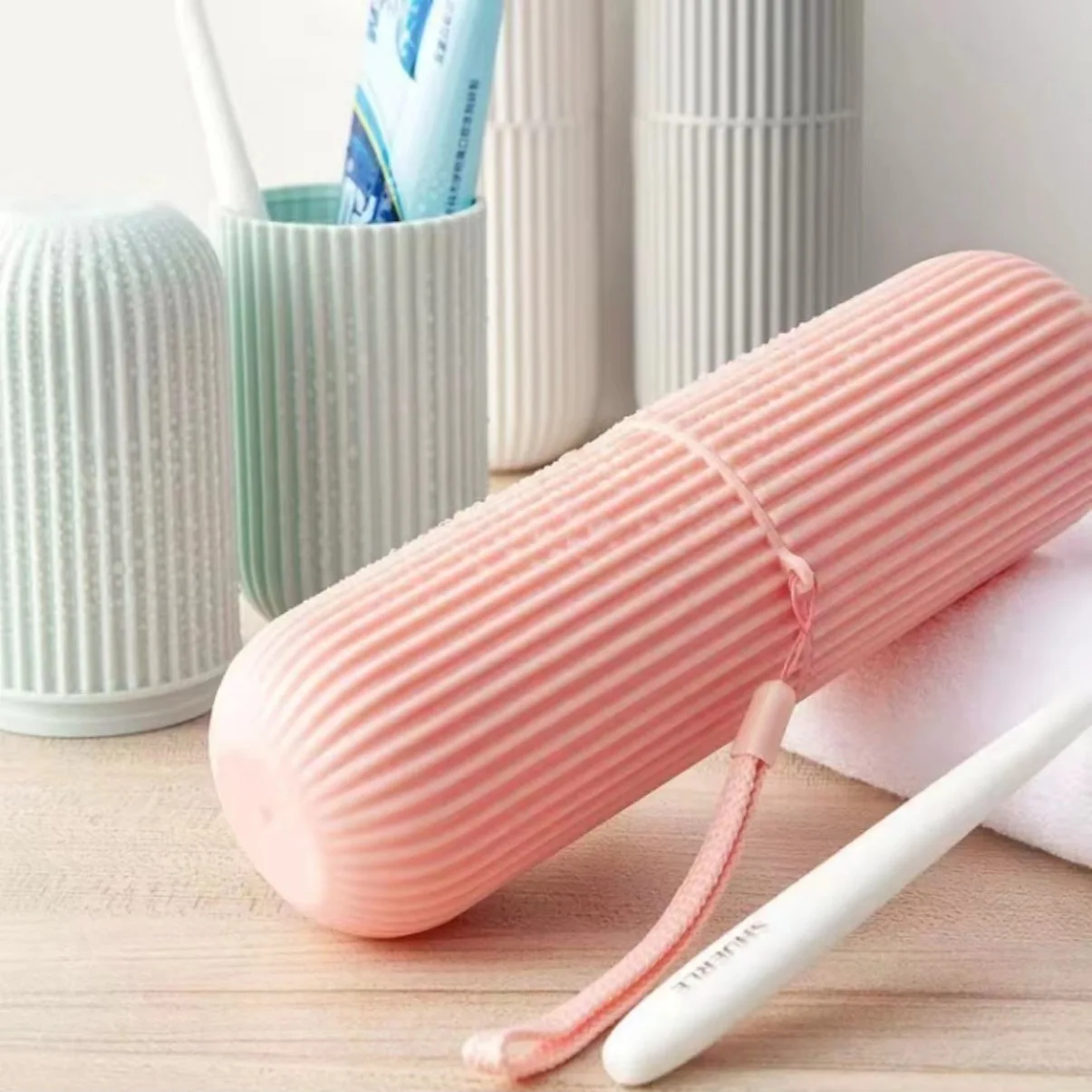 Toothbrush Cup Portable Toothbrush Holder Multifunction Travel Cup Organizer Toothbrush Case and Bathroom School Trip.