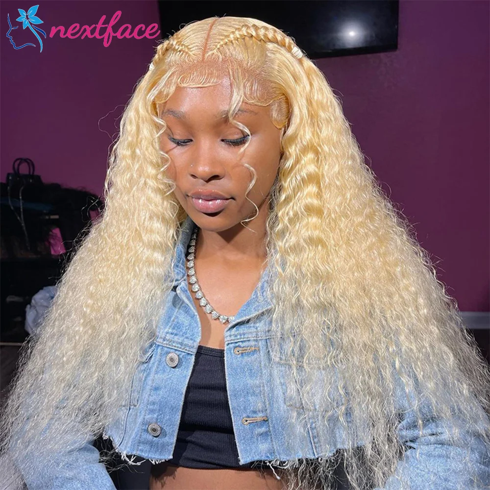 Human Hair Deep Wave Lace Frontal Wigs  HD Lace Front Wigs  Curly Water Wave Wig For Women PrePlucked With Baby Hair