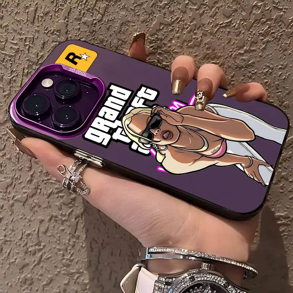 حار لاعب واحد لعبة Rstars GTA جراب هاتف آيفون 17 16 15 14 13 12 11 برو ماكس ماتي للصدمات عودة مكافحة سقوط ماتي غطاء