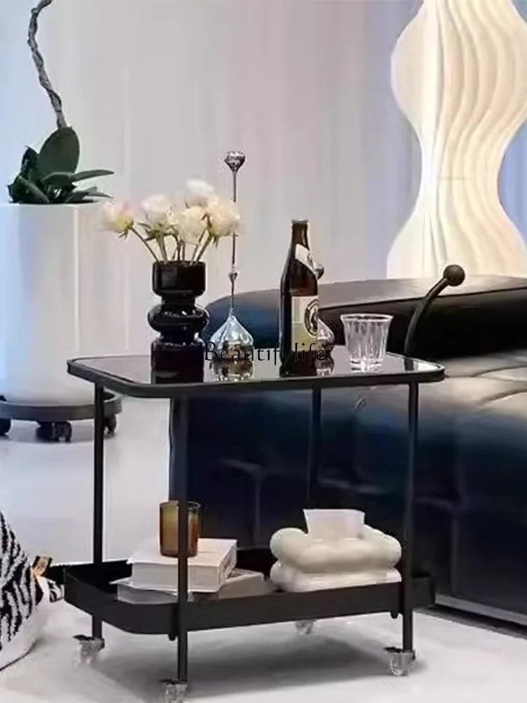 

Living room sofa side table advanced movable coffee table bedside trolley