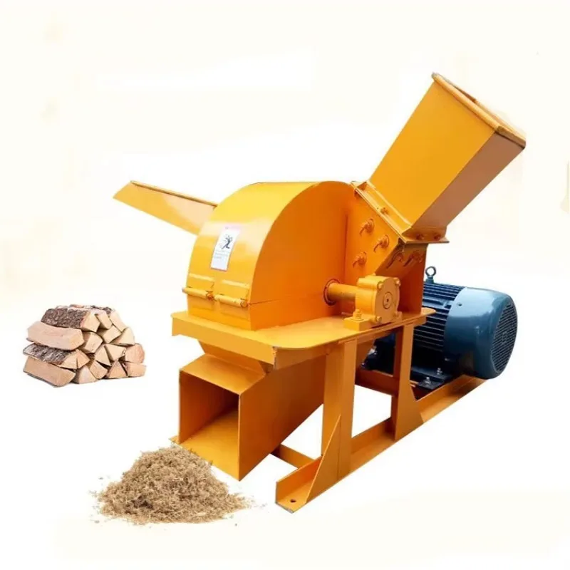 Portable Electric Wood Crusher Machine Efficient Motor Small Mobile Sawdust Wood Chipper Shaving Shredder for Crushing Cutting