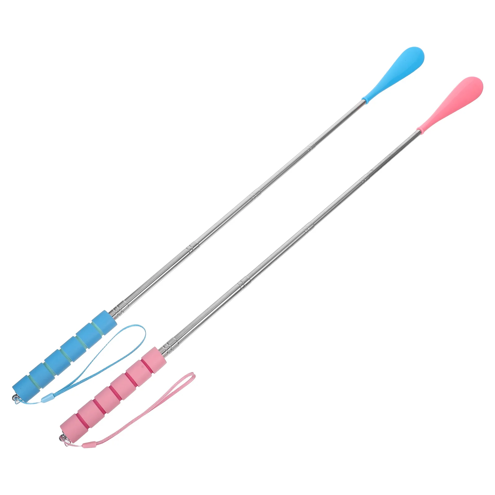 

2pcs Adjustable Stainless Steel Telescopic Horn Long Handle For Elderly Portable Shoe Wearing Helper Travel Home Use Senior Sock