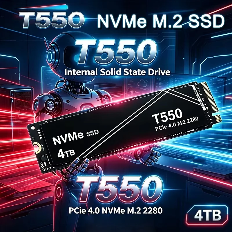 New T550 1TB 2TB PCIe Gen4 NVMe M.2 SSD High-speed Nvme M.2 SSD Heatsink Internal Solid State Drive, OEM Pac（OEM PACKAGE)