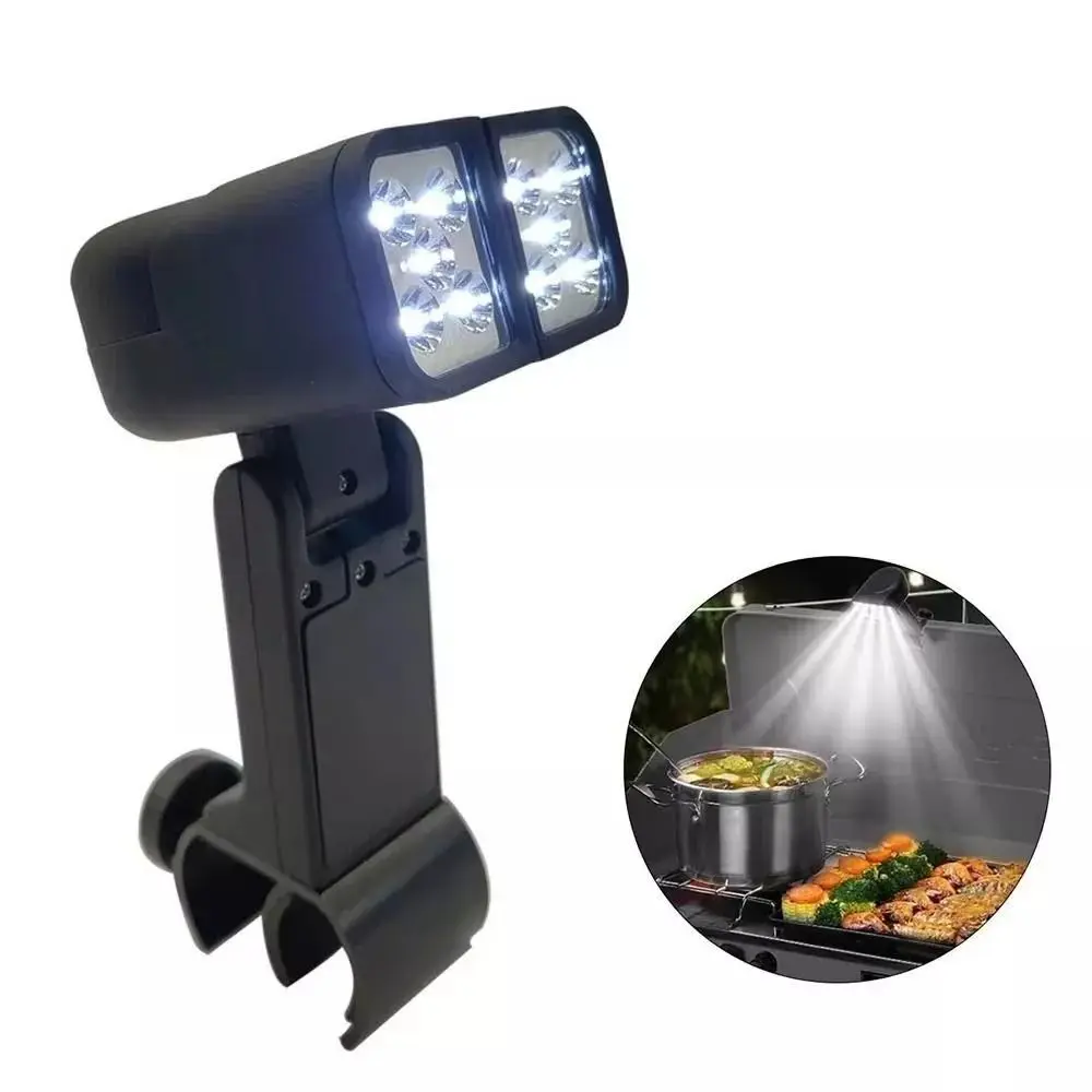 New Rotatable Double Head Grill Light Portable Heat-resistant LED Cycling Lighting Outdoor Waterproof BBQ Lamp