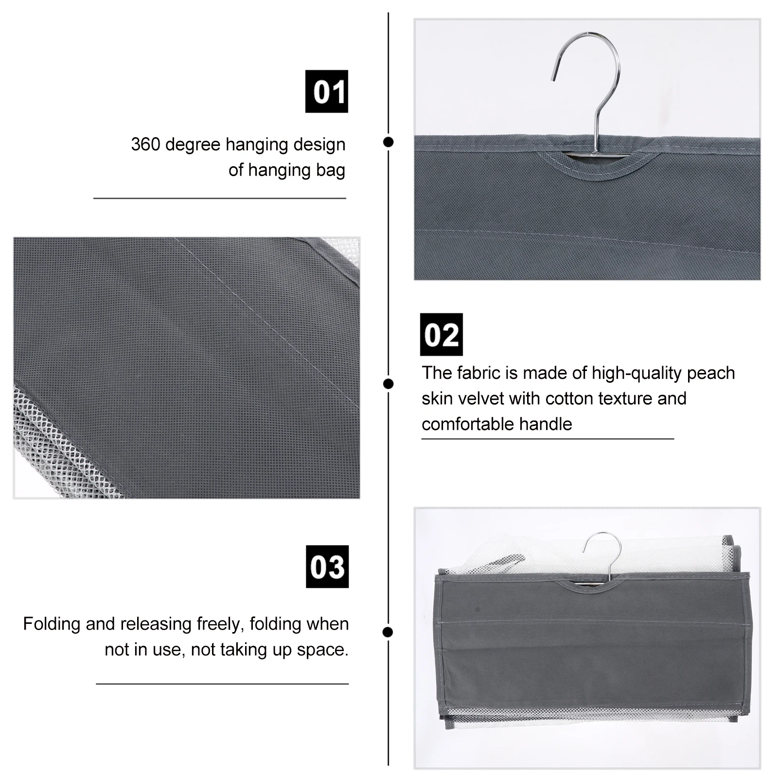 

Large Capacity Hanging Pouch Storage Bag Clothes Container Shelf Bedroom Closet ganizer Reusable Premium Material Multi