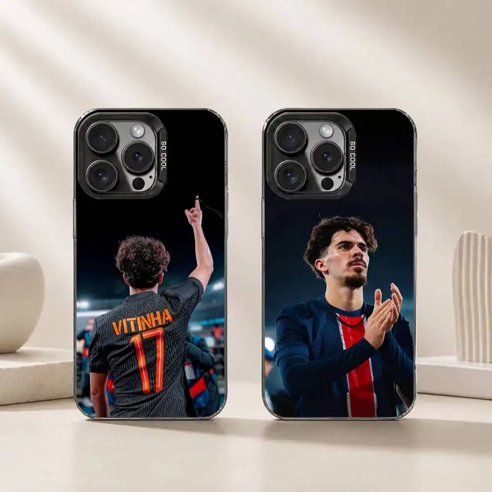 

Football star V-Vitinha Ferreira Phone Case For iPhone 17,16,15,14,13,12,11 Plus,Pro Max,XS,Colorful Silver Black Cover