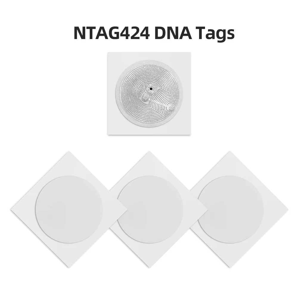 10PCS N-TAG 424 DNA Tags 25mm NFC Sticker NFC White Card Advanced Security and Privacy for Trusted IoT Applications TAG424DNA