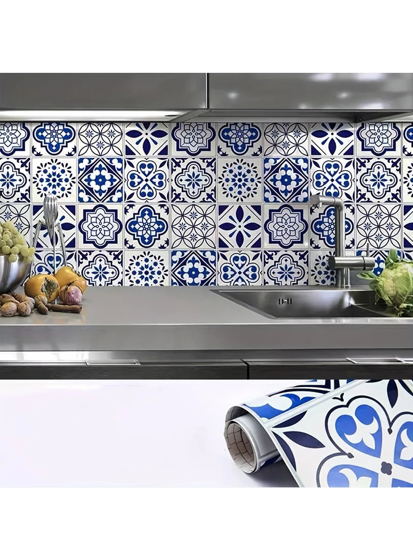 1 Roll of Self-Adhesive Wallpaper, Autumn Aesthetic Tile Wallpaper for Desktop, Kitchen Stove Oil Resistant Wallpaper, Bathroom