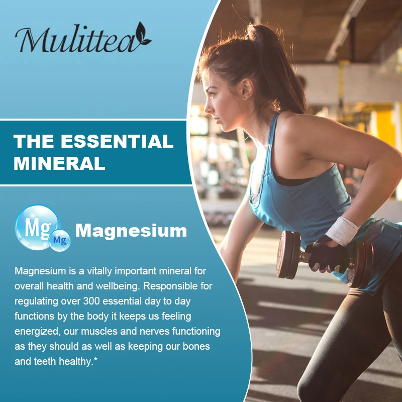 Mulittea High Absorption Magnesium Taurine Gummies Supports Leg Spasms Muscle Function Helps Stress Relief Sleep