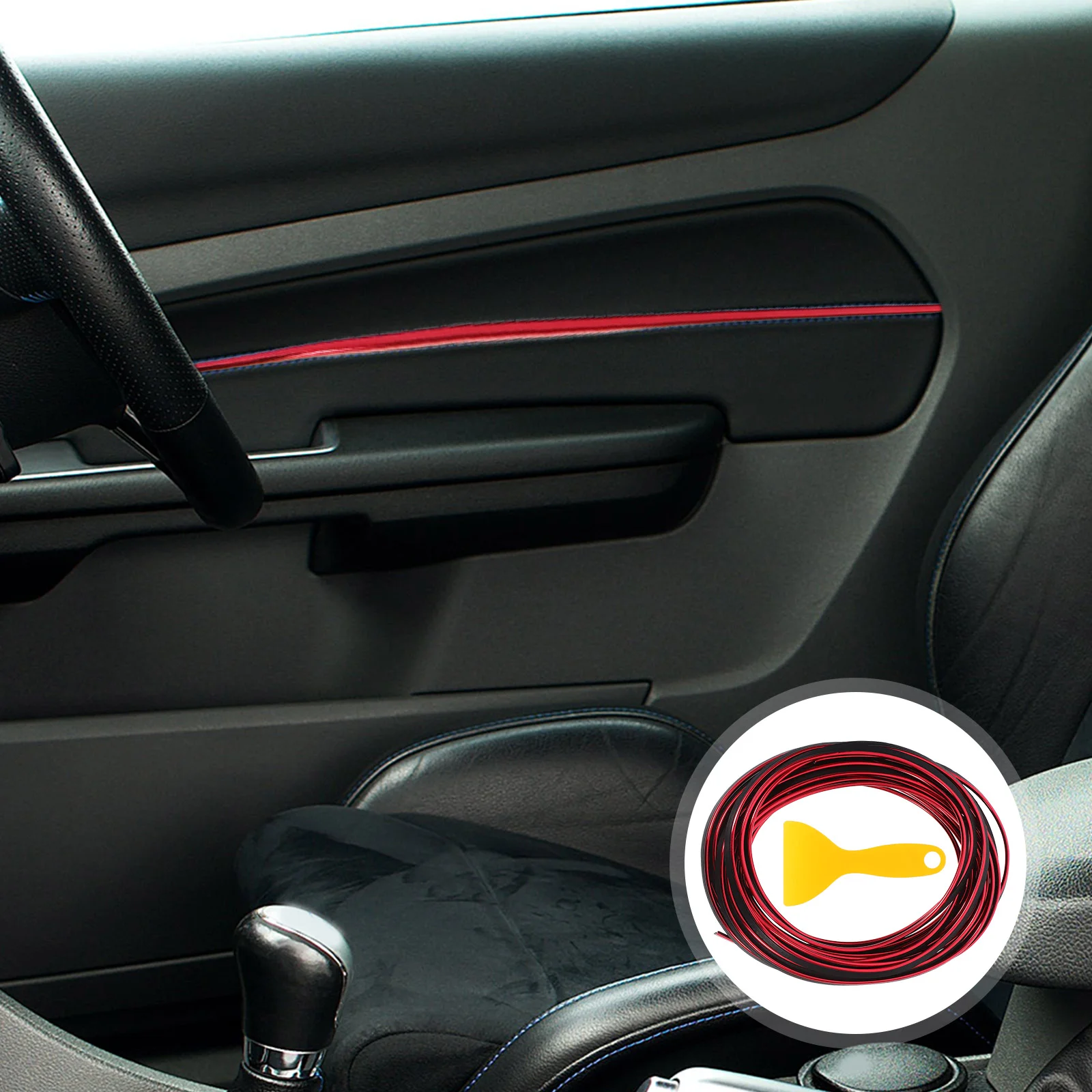 

Car Accessories Automotive Interior Lines Gaps Molding Trim Body for Center Console Door Flexible Red Vehicle Strip