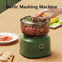 350ml Mini Wireless Electric Garlic Press Dual Purpose Garlic Puree Usb Charging Kitchen Food Shredder Vegetable Meat Grinder
