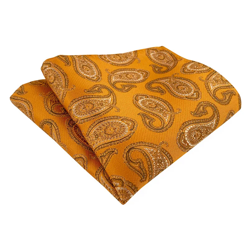 25*25cm New Paisley Cashew Polyester Pocket Square for Groom Man Business Party Wedding Dress Suit Handkerchief