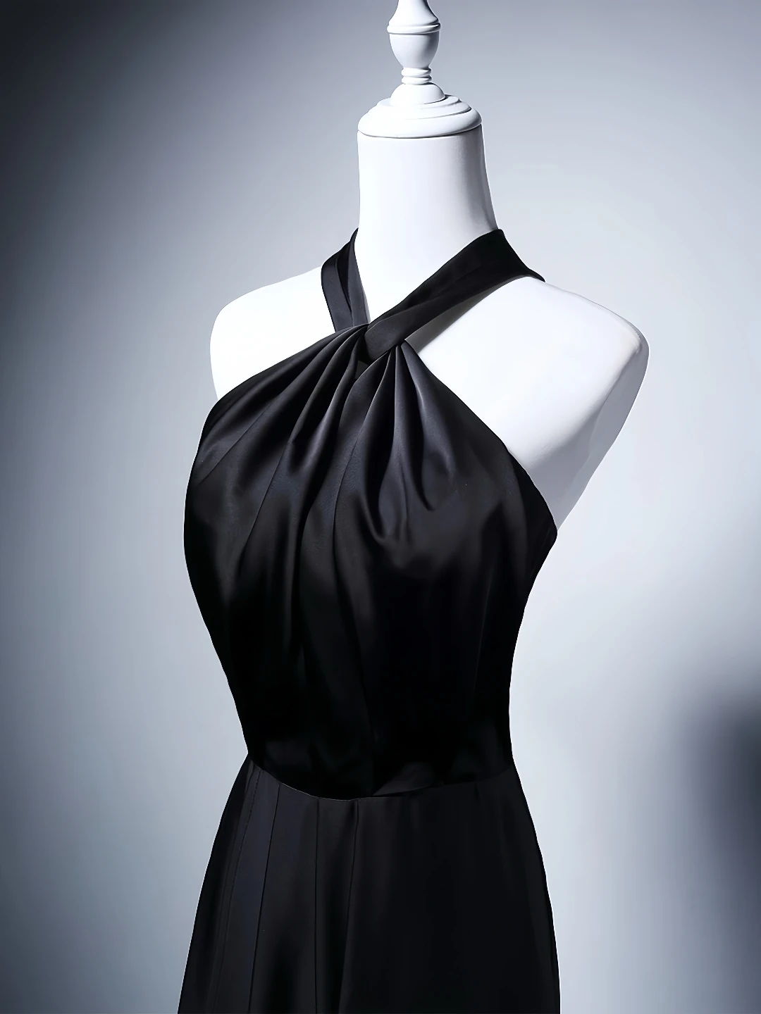 Classic Black Evening Dress Strapless Slimming Ribbon Backless Side Slit For Women Wedding Suitable Formal Cocktail Party Gowns