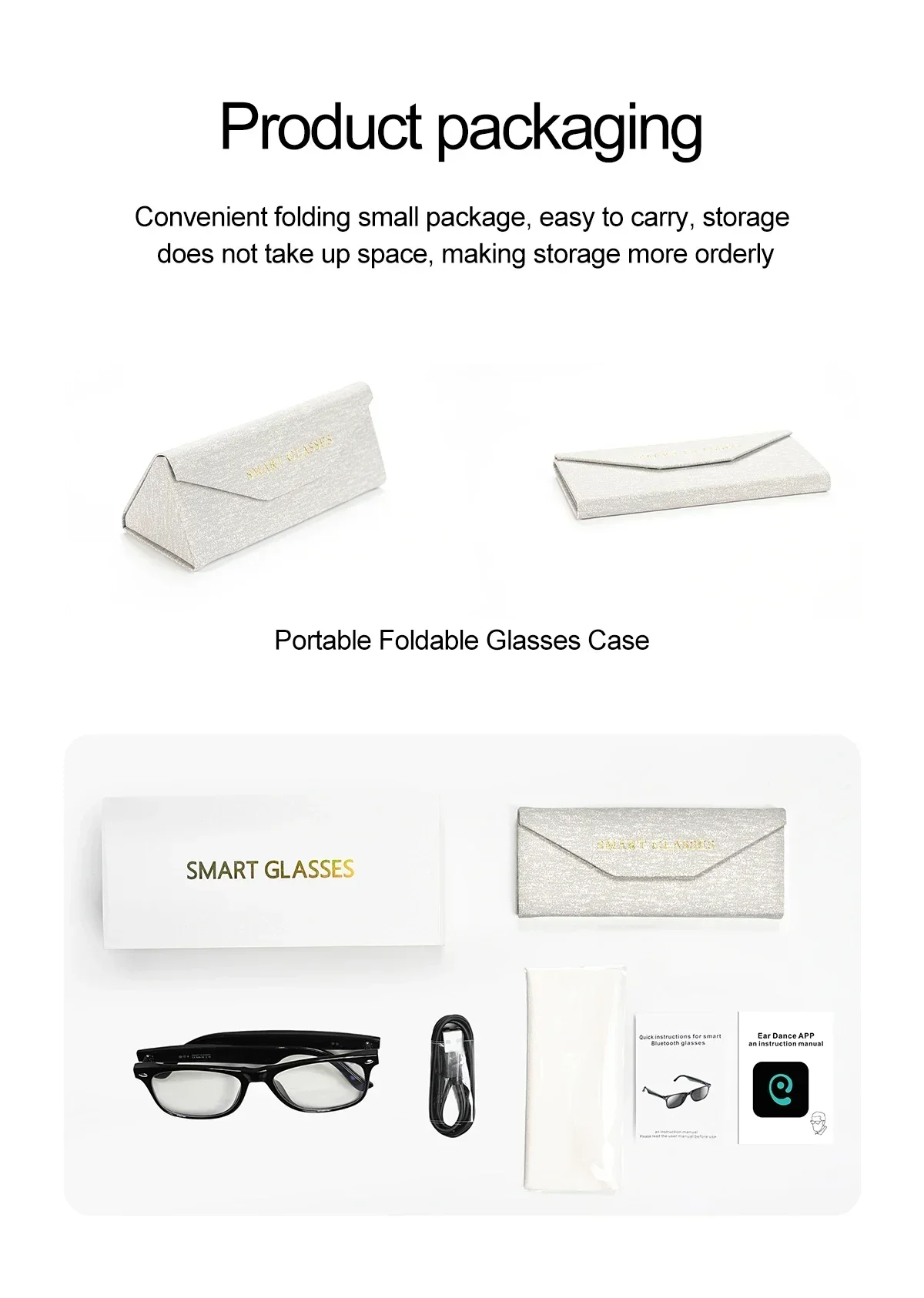 W100 Smart Glasses 134 Online Language AI Automatic Dialogue Translation Bluetooth Glasses with Speaker, Sports UV Protection