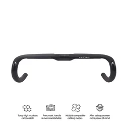 AERO T1000 Road Handlebar 360-420mm Black Matt Internal Routing Road Bicycle Gravel Cockpit Bicycle part