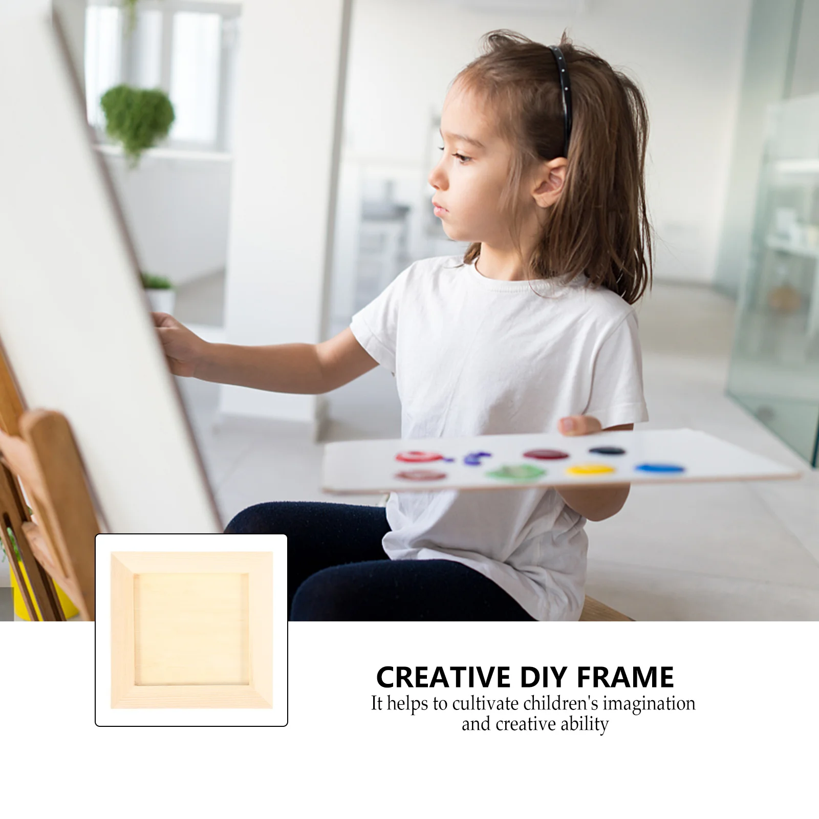 Cadre photo décoratif en argile, supports en bois, peinture, cadres pour la maison, photostick pour enfants