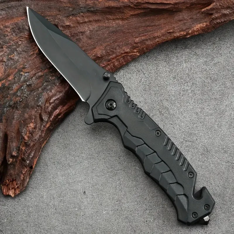 Multi functional outdoor camping knife, portable folding knife, sharp self-defense tactical knife, suitable for outdoor camping