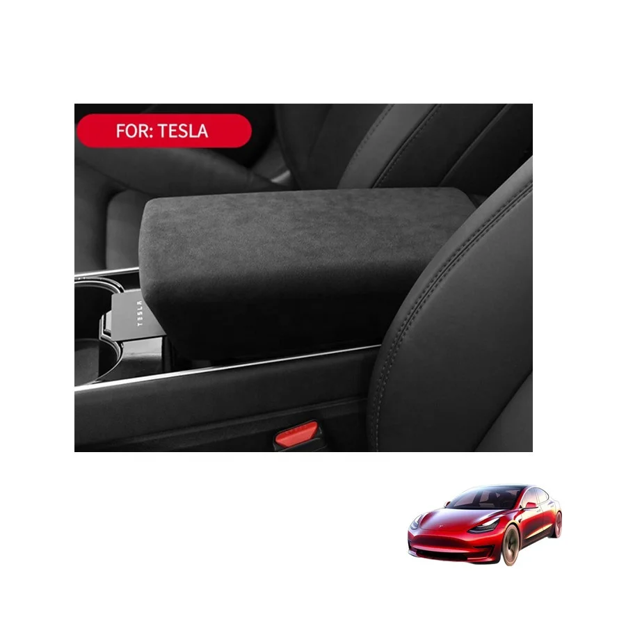 2024 Car Accessories Alcantara Armrest Cover For Tesla Highland 3