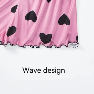 Weiblicher Pyjama Pyjamas Set Pullover Shorts Pink SML Herzdrucklöffel Halsoberteil auf komfortables Sommer bequemes Eis 10 Hauptverkäufe Zwei Teile Frauen - №9