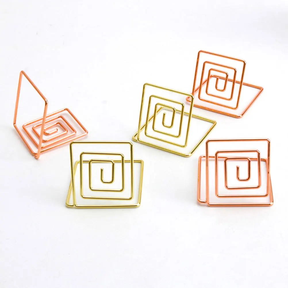

16 pcs Memo Holder Table Number Holders Reusable Stand For Wedding Party Decor Rose Gold Desktop Organizer