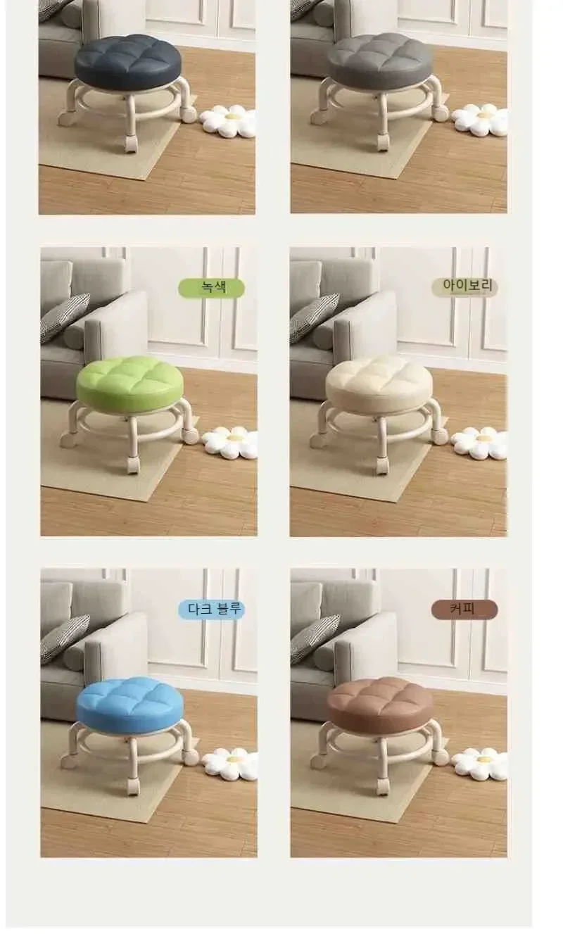 360 ° Drehbarer Rollhocker mit Universalrollen, Niedriger Mobiler Sitz für Schuhwechsel und Heimgebrauch – Detail 14