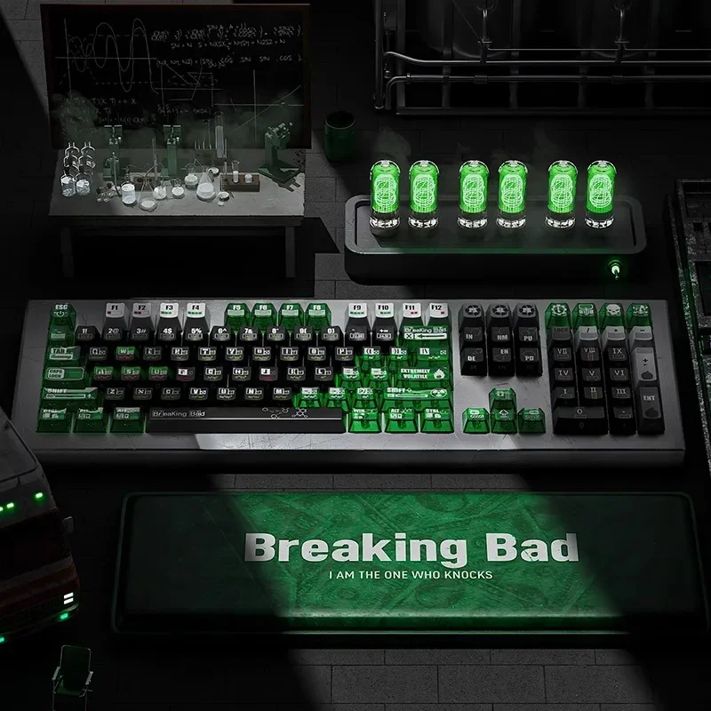 Keyboard Keycaps Translucent PBT+PC Cherry Profile Heisenberg Side Carved Key Caps Mechanical Keyboard Wooting60 Ace68 Made 60