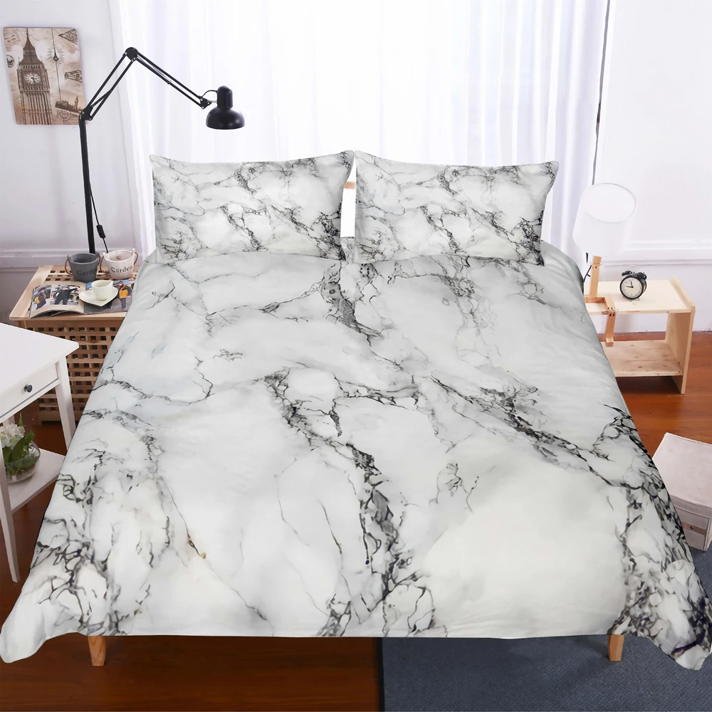 High Quality Popular Marble Duvet/Comforter Cover with Pillow Cover Bedding Set Marble Bed Set Queen King for Bedroom Decor