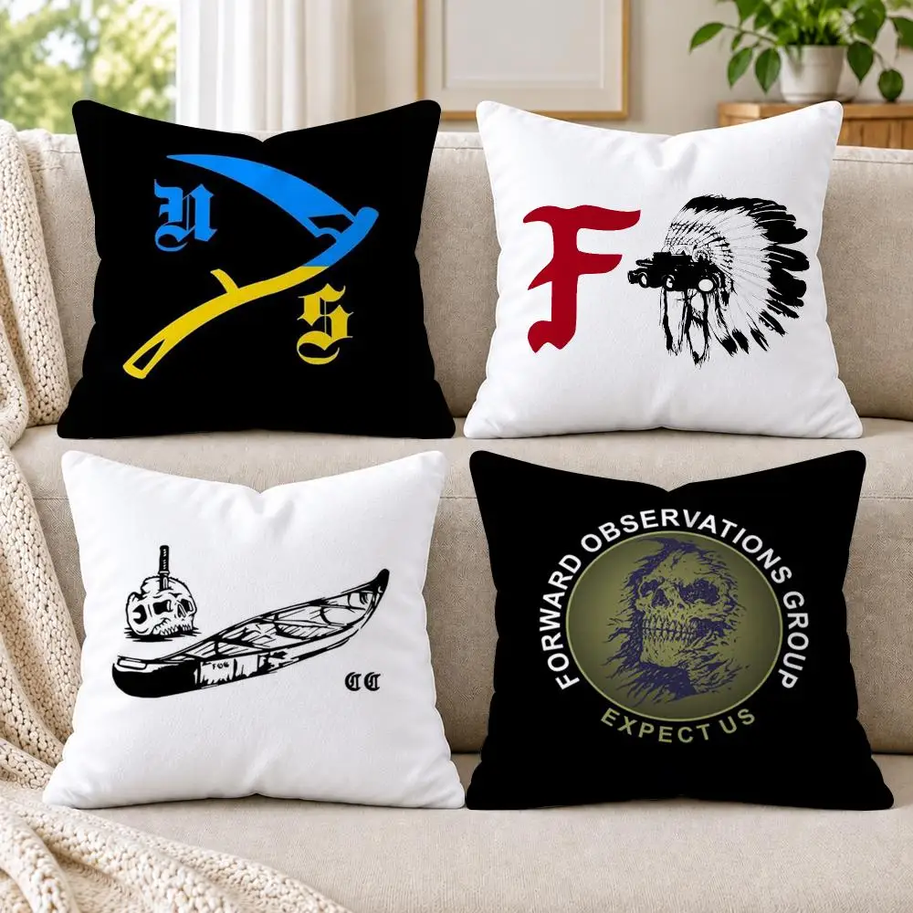 Forward O-Observations Group Cushion Cover Short Plush Double-Sided Printing Sofa Bedroom Pillow Case Aesthetic Home Decor