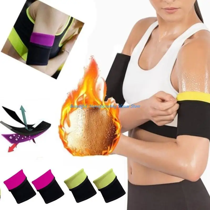 E56A Sweat Arm Bands Pair Hot Thermal Arm Shaper Neoprene Arm Exercise for Protection