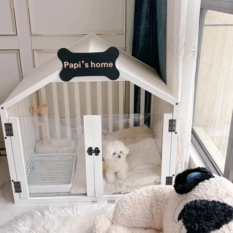 Solid wood dog house, indoor, universal in all seasons, removable and washable