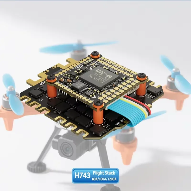 4 In 1 Drone Racing ESC 55A-80A 12S BLheli Barometer Sensor H743 Metal Twin Gyroscope GPS Support