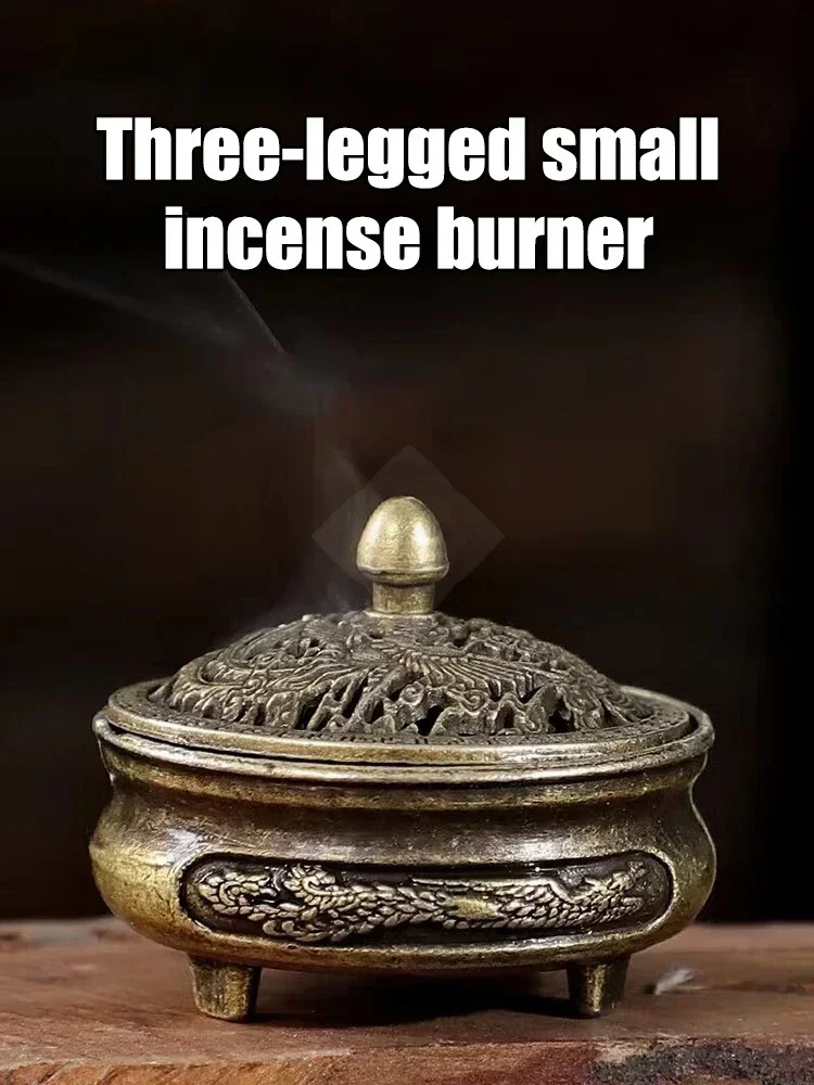 1PC Longfeng Fingertip Stove Three-Legged Small Incense Burner with Non-Stick Powder Tray Creative Aromatherapy Stove