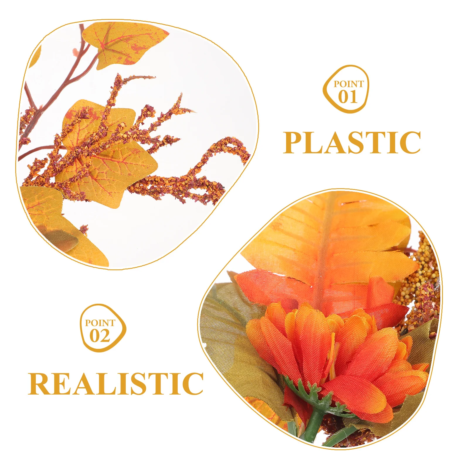 

Artificial Flower Ornament Plastic Maple Leaf Decoration Fall Thanksgiving Party Office Vase Leaf Pick Filler Decorative Branch