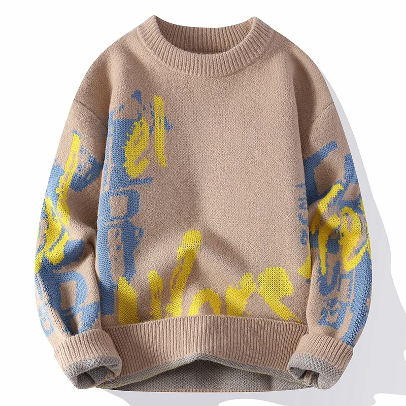 Popular Men's Autumn and Winter 2024 New Semi-turtleneck Sweater Men's Thickened Top