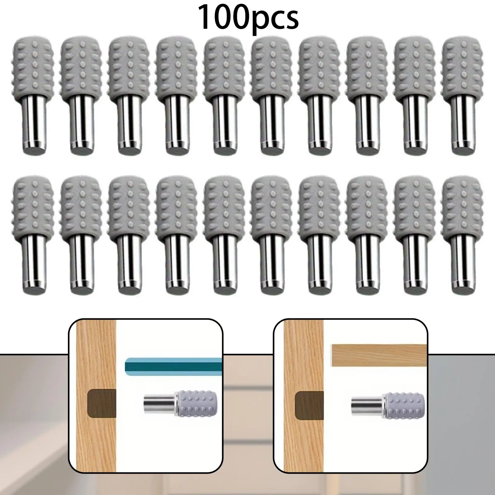 Zinc Alloy Board Pins with Rubber Sleeve Anti Slip Fixtures Cabinet Hardware for Shoe Cupboard Kitchen Cabinet Bookshelf