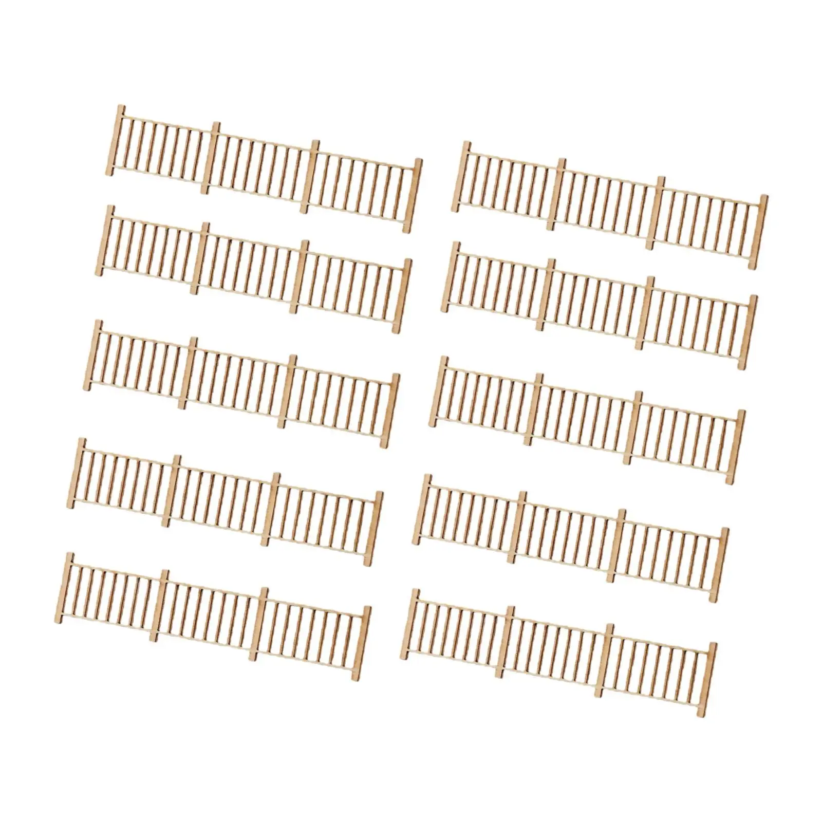 10x Mini Fences Model Crafts 1:50 Simulation Wooden Sand Table Decor Decoration