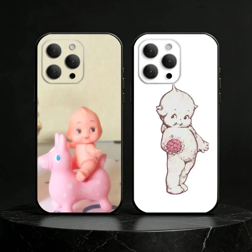 

Kewpie Cute Angel baby Clear Phone Case For iPhone 17,16,15,14,13,12,11 Plus,Pro,Max,Mini Silicone black Soft Cover