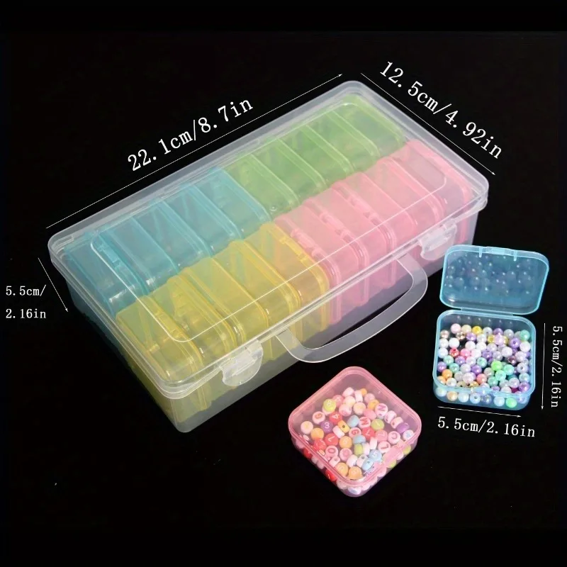 1 set of 20-compartment colorful transparent plastic storage box, multi-purpose hardware tools  container classification box